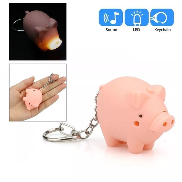Pig 🐷 Keychain With LED Flashlight - Picture 8 of 12